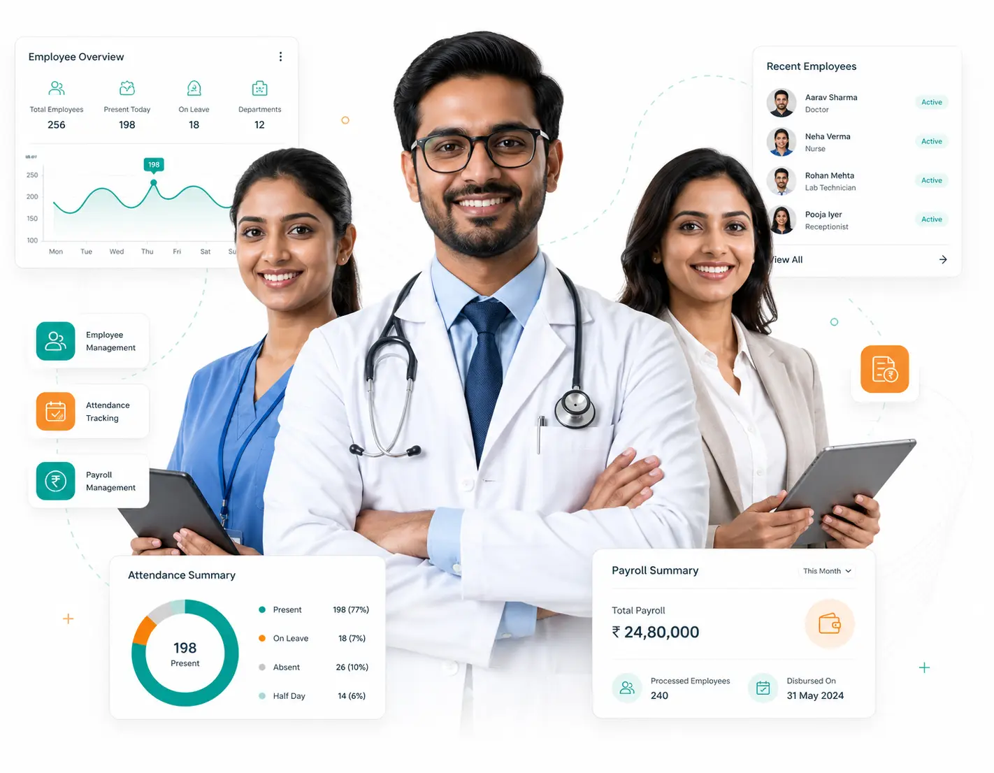 Healthcare HR software for clinics and hospitals