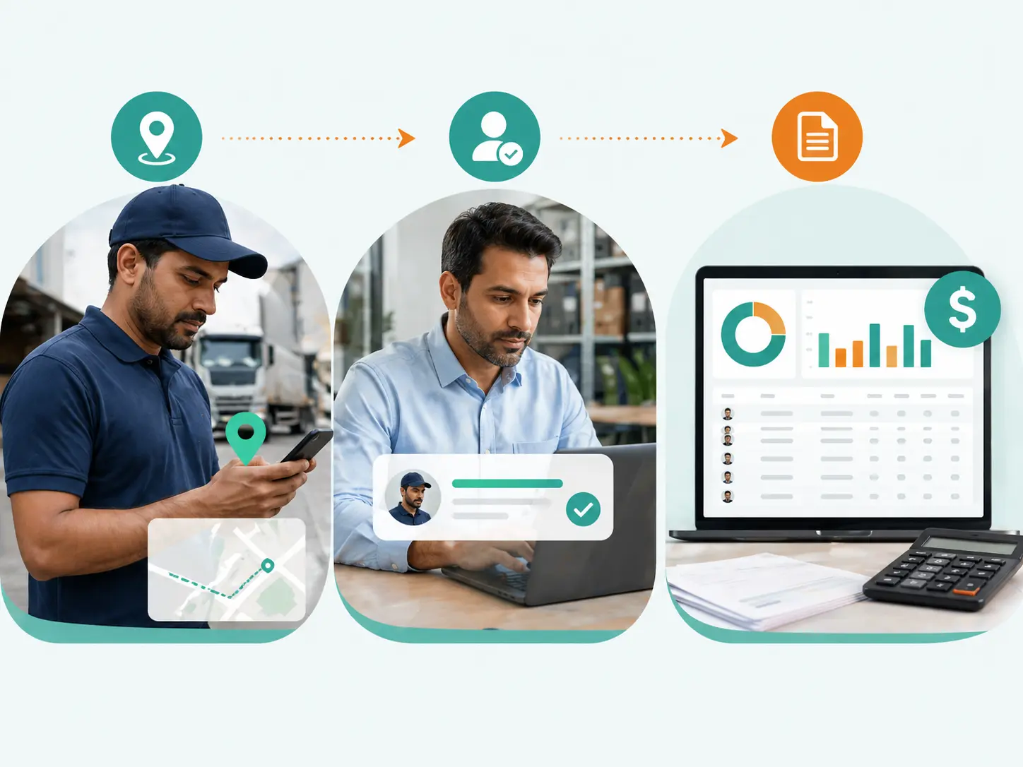 Logistics attendance and payroll workflow