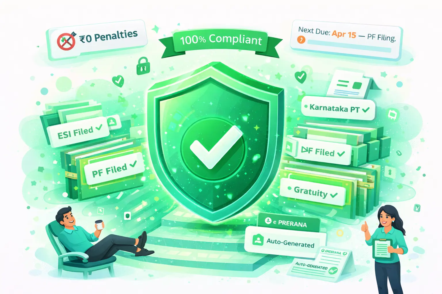 Statutory compliance software Bangalore — PF, ESI, PT, LWF auto-filing dashboard